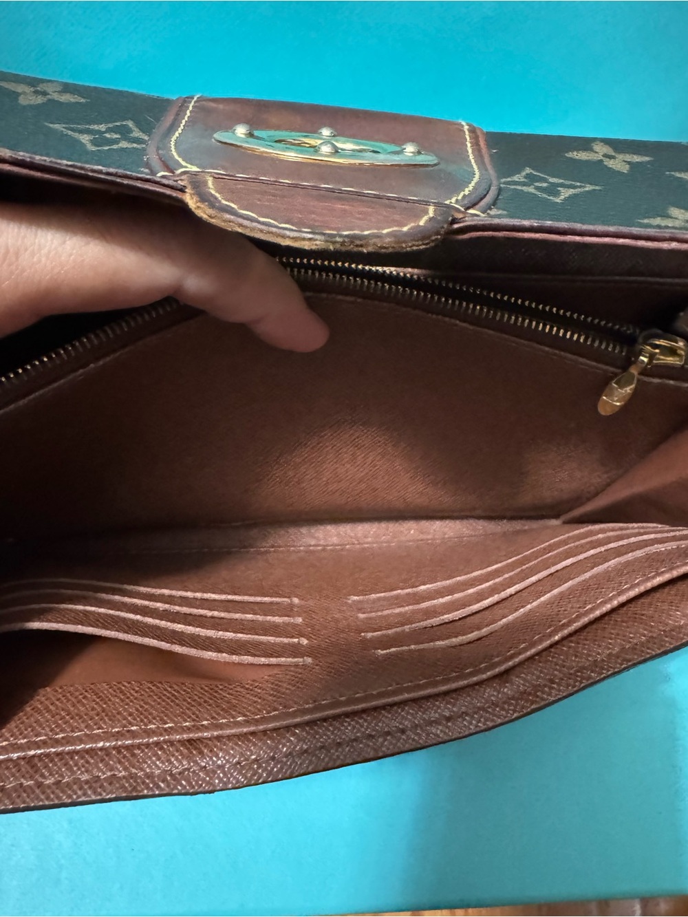 Louis Vuitton Monogram Canvas Wallet Clutch in Brown - Picture 14 of 16